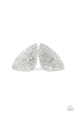 paparazzi-accessories-supreme-sheen-white-post earrings