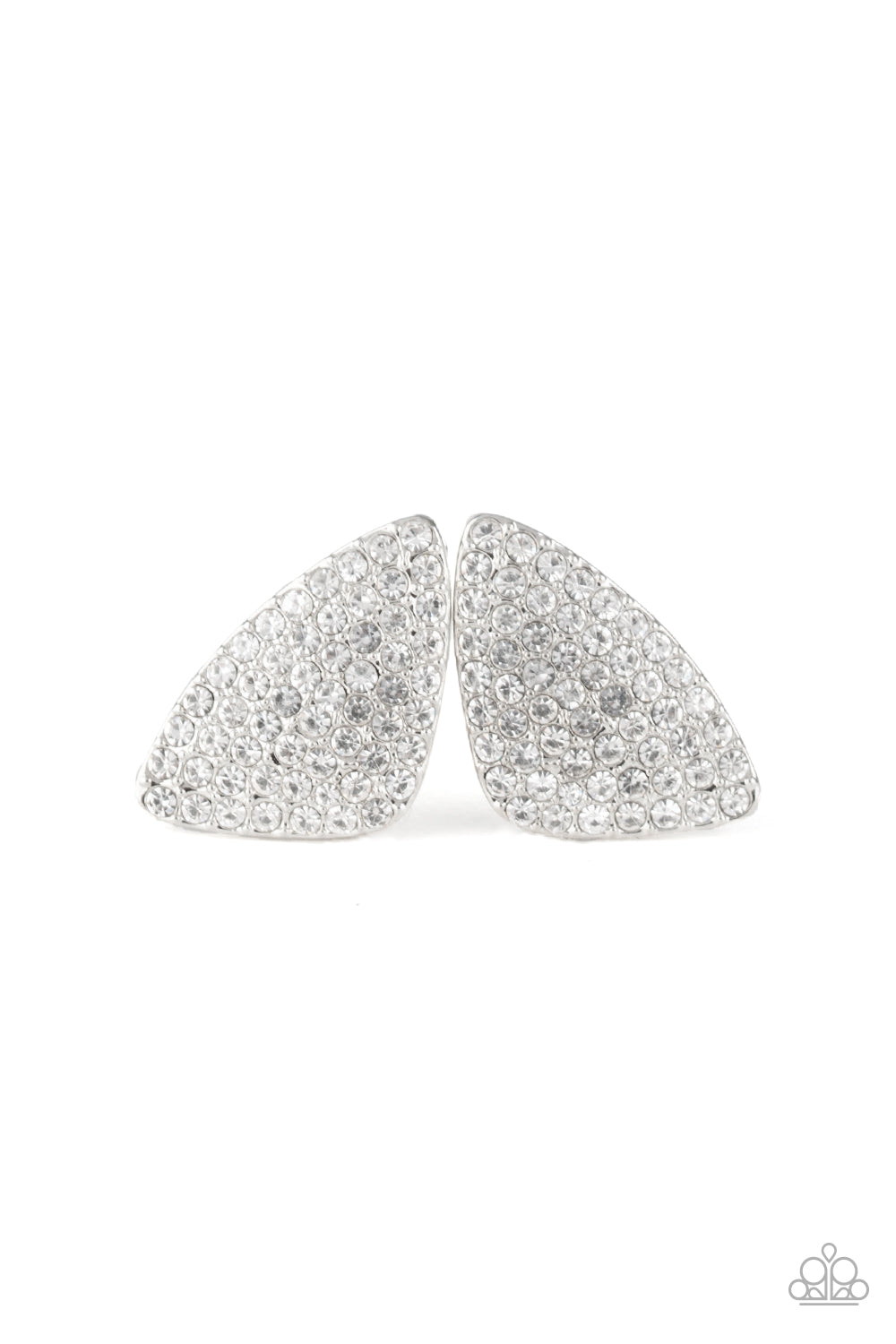 paparazzi-accessories-supreme-sheen-white-post earrings