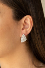 Load image into Gallery viewer, Supreme Sheen - White Post Earrings - Paparazzi Jewelry
