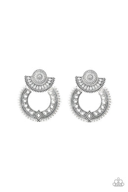 paparazzi-accessories-texture-takeover-silver-post earrings