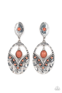 paparazzi-accessories-terra-tribute-brown-post earrings