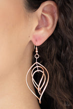 Load image into Gallery viewer, Asymmetrical Allure - Rose Gold Earrings - Paparazzi Jewelry
