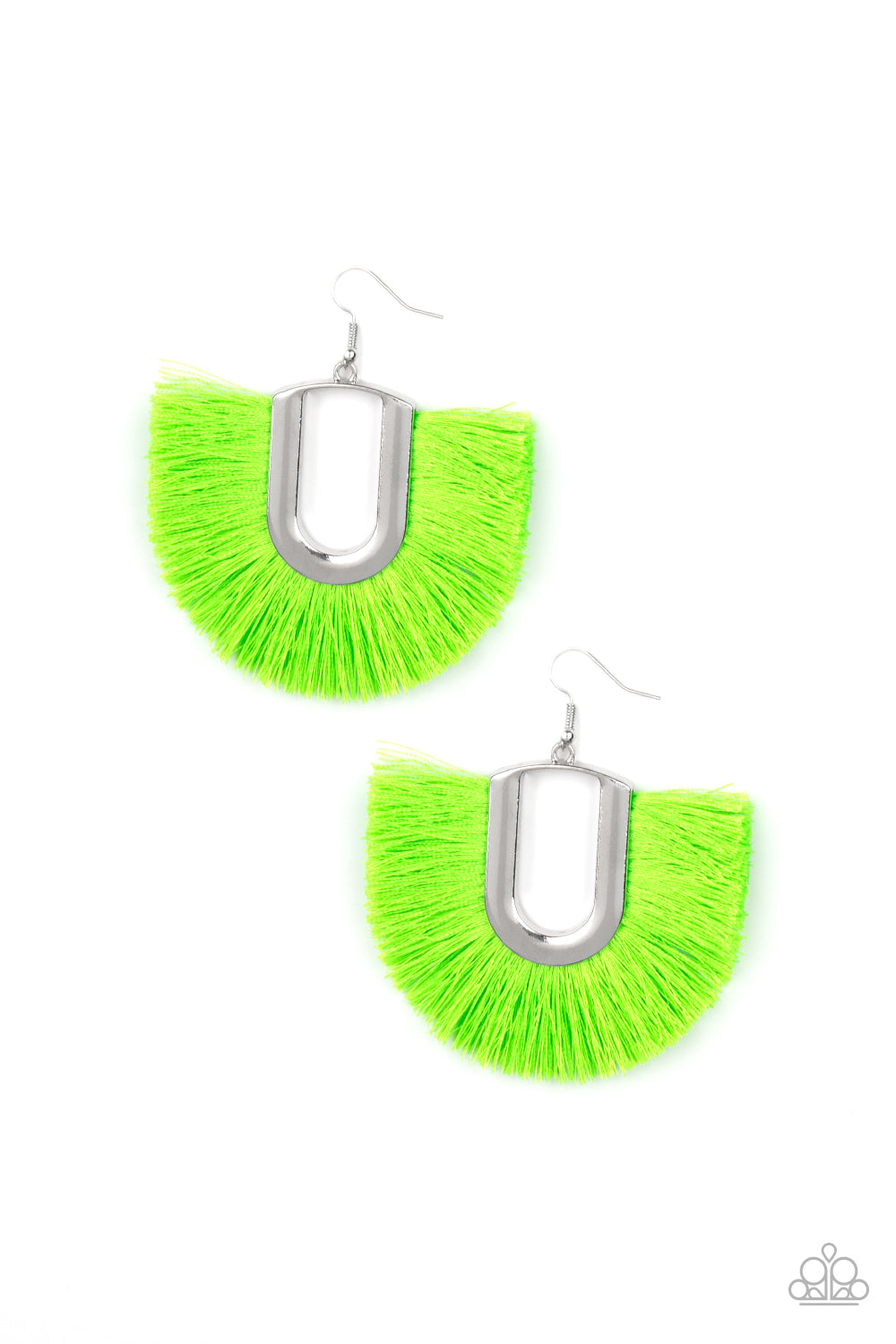 paparazzi-accessories-tassel-tropicana-green-earrings