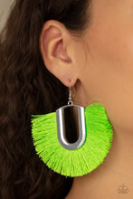 Load image into Gallery viewer, Tassel Tropicana - Green Earrings - Paprazzi Jewelry
