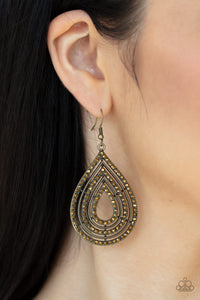 5th Avenue Attraction - Brass Earrings - Paparazzi Jewelry