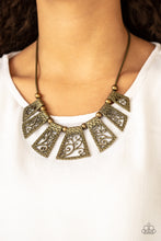 Load image into Gallery viewer, Vintage Vineyard - Brass Necklace - Paparazzi Jewelry
