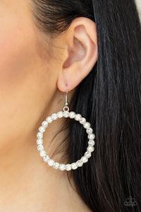 Pearl Palace - White Earrings - Paparazzi Jewelry