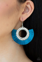 Load image into Gallery viewer, Fringe Fanatic - Blue Earrings - Paprazzi Jewelry
