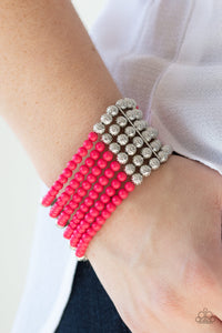 LAYER It On Thick - Pink Bracelet - Paparazzi Jewelry