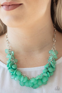 Colorfully Clustered - Green Necklace - Paparazzi Jewelry