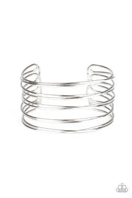 paparazzi-accessories-haute-wired-silver-bracelet