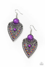 Load image into Gallery viewer, paparazzi-accessories-tribal-territory-purple-earrings

