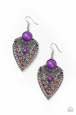 paparazzi-accessories-tribal-territory-purple-earrings