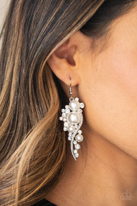 High-End Elegance - White Earrings - Paparazzi Jewelry
