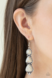 New Frontier - White Earrings - Paparazzi Jewelry