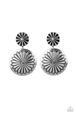 paparazzi-accessories-fierce-florals-silver-post earrings