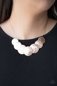 RADIAL Waves - Rose Gold Necklace - Paparazzi Jewelry