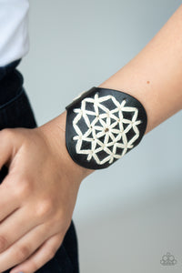 A Cross-Stitch In Time - Black Bracelet - Paprazzi Jewelry