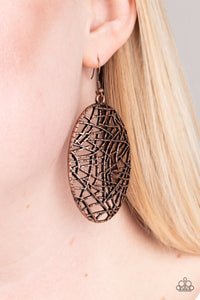 Way Out of Line - Copper Earrings - Paparazzi Jewelry