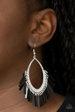 Load image into Gallery viewer, Fine-Tuned Machine - Black Earrings - Paprazzi Jewelry
