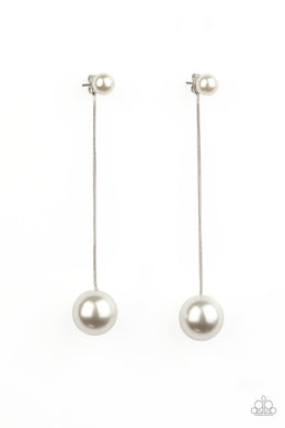 paparazzi-accessories-extended-elegance-white-post earrings