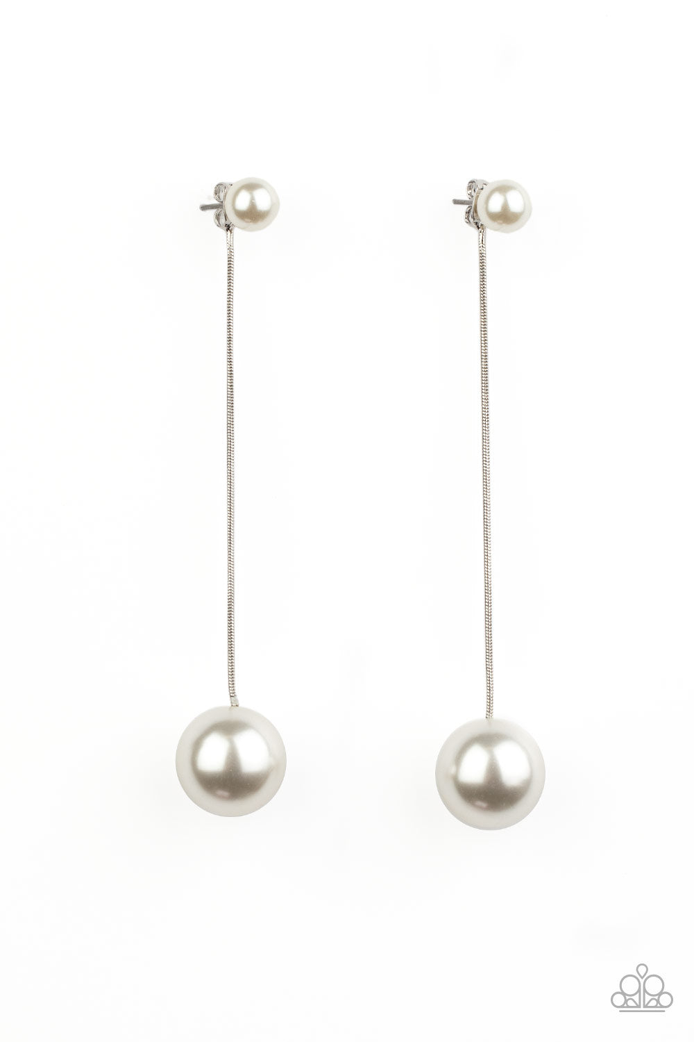 paparazzi-accessories-extended-elegance-white-post earrings