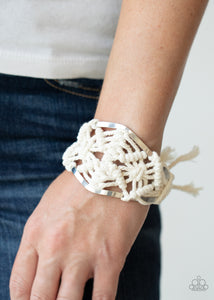 Macrame Mode - White Bracelet - Paparazzi Jewelry