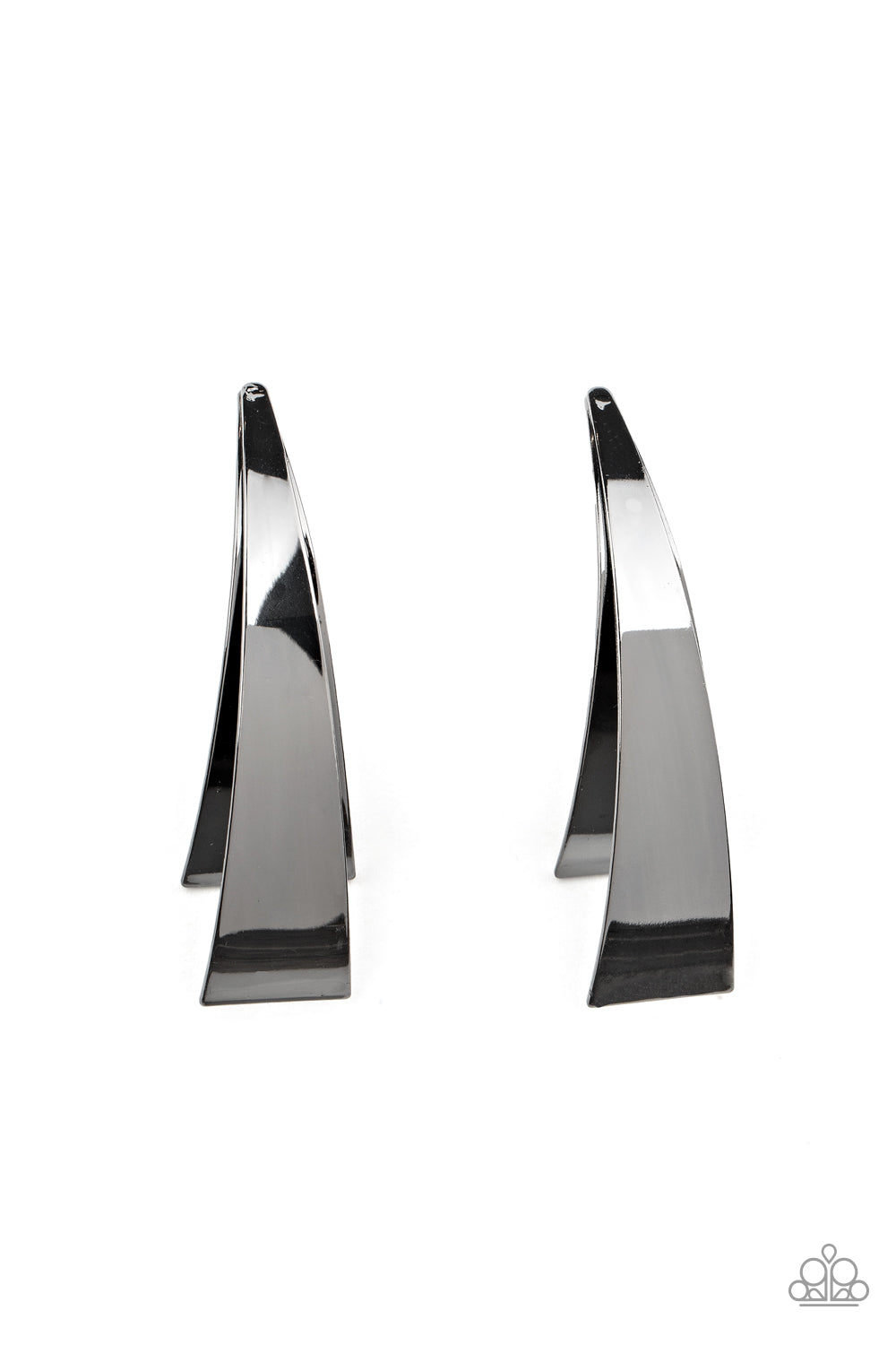 paparazzi-accessories-underestimated-edge-black-post earrings