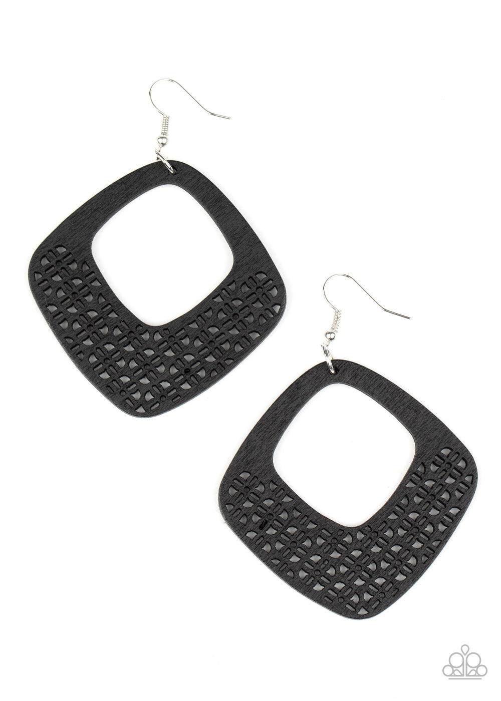 paparazzi-accessories-wood-you-rather-black-earrings