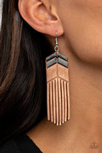 Load image into Gallery viewer, Desert Trails - Black Earrings - Paprazzi Jewelry
