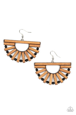 paparazzi-accessories-wooden-wonderland-black-earrings