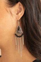 Load image into Gallery viewer, Floating on HEIR - Black Earrings - Paprazzi Jewelry
