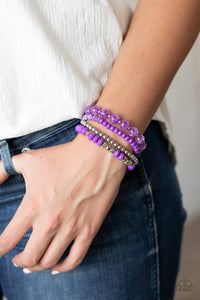 Layered Luster - Purple Bracelet - Paparazzi Jewelry