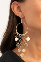 Load image into Gallery viewer, Take a CHIME Out - Gold Earrings - Paprazzi Jewelry
