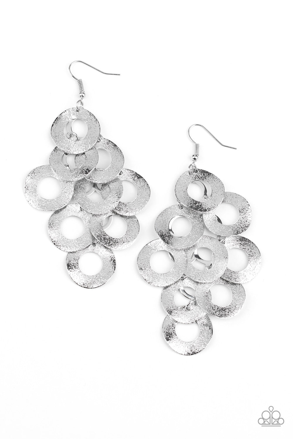 paparazzi-accessories-scattered-shimmer-silver-earrings