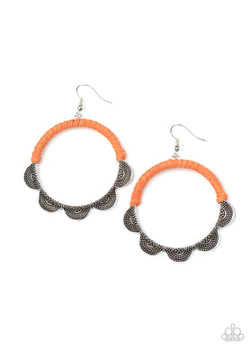 paparazzi-accessories-tambourine-trend-orange-earrings