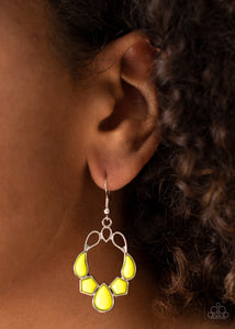 Its Rude to STEER - Yellow Earrings - Paparazzi Jewelry