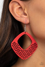 Load image into Gallery viewer, WOOD You Rather - Red Earrings - Paprazzi Jewelry
