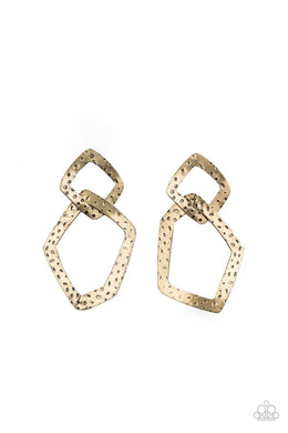 paparazzi-accessories-scrap-yard-brass-post earrings
