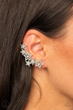 Load image into Gallery viewer, Star-Spangled Shimmer - White Post Earrings - Paprazzi Jewelry
