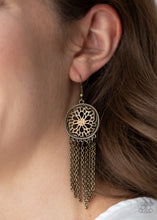 Load image into Gallery viewer, Blissfully Botanical - Brass Earrings - Paprazzi Jewelry
