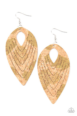 paparazzi-accessories-cork-cabana-green-earrings