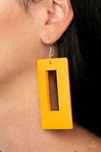 Load image into Gallery viewer, Totally Framed - Yellow Earrings - Paparazzi Jewelry
