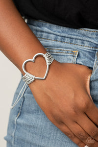 Playing With My HEARTSTRINGS - Silver Bracelet - Paprazzi Jewelry