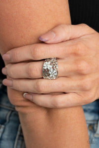 Clear as DAISY - White Ring - Paparazzi Jewelry