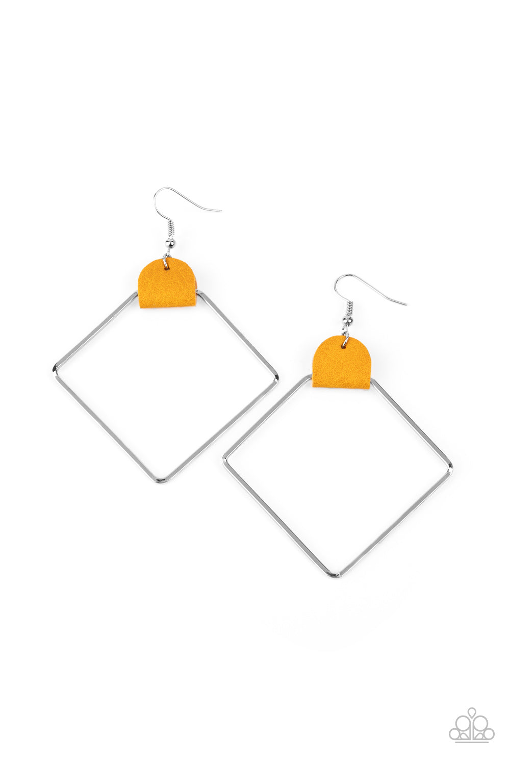 paparazzi-accessories-friends-of-a-leather-yellow-earrings