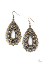 Load image into Gallery viewer, paparazzi-accessories-texture-garden-brass-earrings
