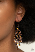 Load image into Gallery viewer, Chandelier Cameo - Copper Earrings - Paprazzi Jewelry
