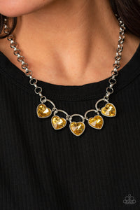 HEART On Your Heels - Yellow Necklace - Paprazzi Jewelry