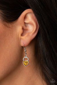 HEART On Your Heels - Yellow Necklace - Paprazzi Jewelry